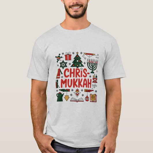 Chrismukkah Hanukkah Weihnachten Jüdisches Religiö T-Shirt (Vorderseite)