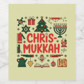 Chrismukkah Hanukkah Weihnachten Jüdisches Religiö Weinetikett (Einzelnes Label)