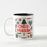 Chrismukkah Hanukkah Weihnachten Jüdisches Religiö Zweifarbige Tasse<br><div class="desc">Chrismukkah Hanukkah Weihnachten Jüdisches Religiöses</div>