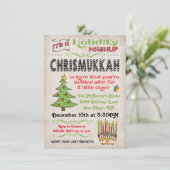 Chrismukkah Holiday Party-Mashup Einladung (Stehend Vorderseite)