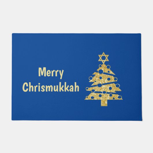 Chrismukkah Moderner Weihnachtsbaum Türmatte (Vorderseite)