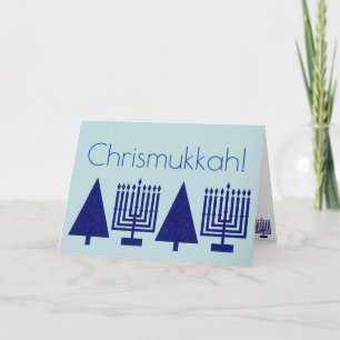 Chrismukkah Navy Blue Holiday Fügen Sie Ihr Foto Feiertagskarte