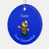 Chrismukkah-Ornament des Kindes - Name anpassen Keramik Ornament (Links)