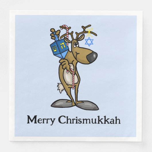 Chrismukkah Reindeer Paper Napkins Serviette (Vorderseite)