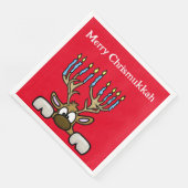 Chrismukkah Reinder mit Menorah Antlers Napkins Serviette (Ecke)