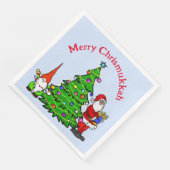 Chrismukkah Santa, Tree und Gnome Napkins Serviette (Ecke)