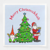 Chrismukkah Santa, Tree und Gnome Napkins Serviette (Vorderseite)
