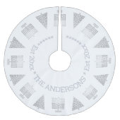 Chrismukkah Silver Menorahs und Bäume Eleganz Polyester Weihnachtsbaumdecke (Vorderseite)