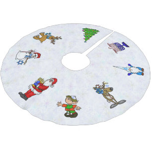 Chrismukkah Tree Skirt Polyester Weihnachtsbaumdecke