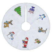 Chrismukkah Tree Skirt Polyester Weihnachtsbaumdecke (Vorderseite)