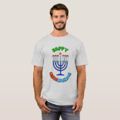 Chrismukkah Weihnachtsmannmütze Menorah T - Shirt (Vorne ganz)