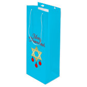 Chrismukkah Wine Gift Bags Geschenktüte Für Weinflaschen (Vorderseite Schrägansicht)