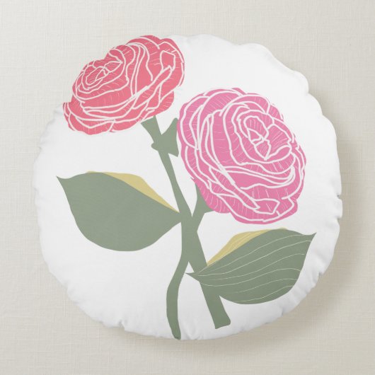 Chrissy Chrysantemum Rundes Kissen (Vorderseite)