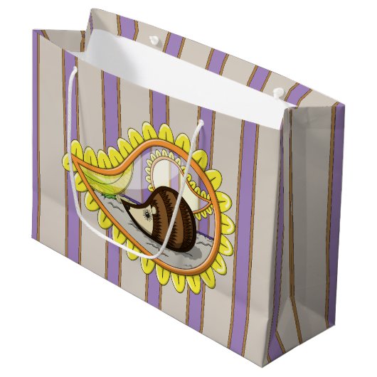 Chrissy the Igel Gift Bag Große Geschenktüte (Vorderseite Schrägansicht)