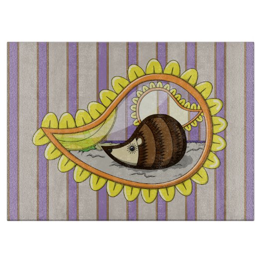 Chrissy the Igel Glass Cutting Board Schneidebrett (Vorderseite)