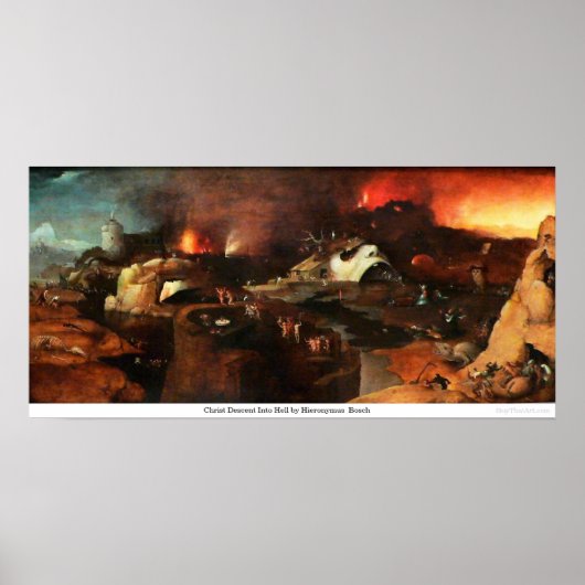 Christ Abstieg von Hieronymus Bosch in die Hölle Poster (Vorne)