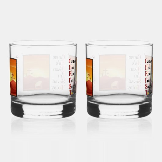 Christ Acronym Printed Rock Glass Set Whiskyglas (Rechts)