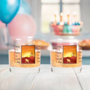 Christ Acronym Printed Rock Glass Set Whiskyglas