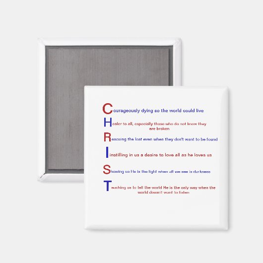 Christ acrostic Gedicht Magnet (Vorderseite/Rückseite)