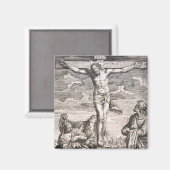 Christ am Kreuz von Agostino Carracci Magnet (Vorderseite/Rückseite)