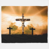 CHRIST auf dem CROSS Fleecedecke (Vorderseite (Horizontal))