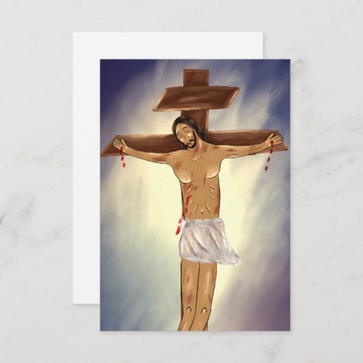 Christ auf der Kreuzpapier-Symbolkarte Dankeskarte (Vorne/Hinten)