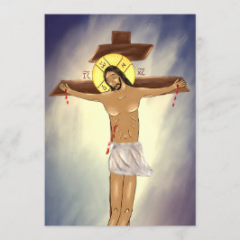Christ auf der Kreuzpapier-Symbolkarte Dankeskarte