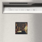 Christ Before Caiaphas (Öl auf Leinwand) Magnet (In Situ (Geschirrspüler))
