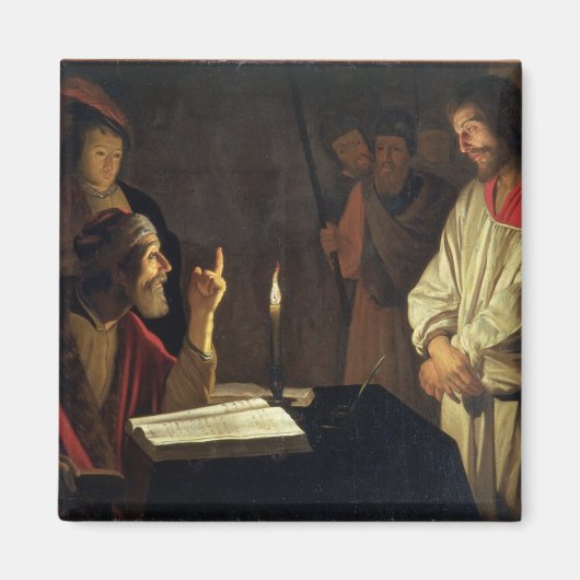 Christ Before Caiaphas (Öl auf Leinwand) Magnet (Vorne)