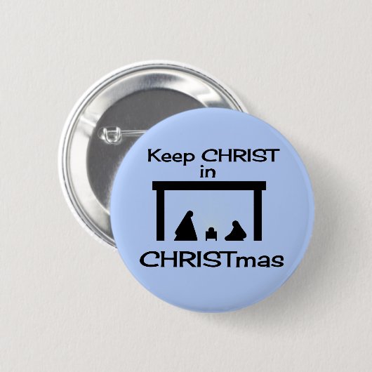 CHRIST behalten in CHRISTMAS Button / Button (Vorne & Hinten)