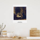 Christ bei Emmaus by Rembrandt Van Rijn Poster (Küche)