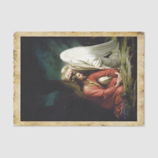 Christ bei Gethsemane, Decoupage Seidenpapier (Vorderseite)