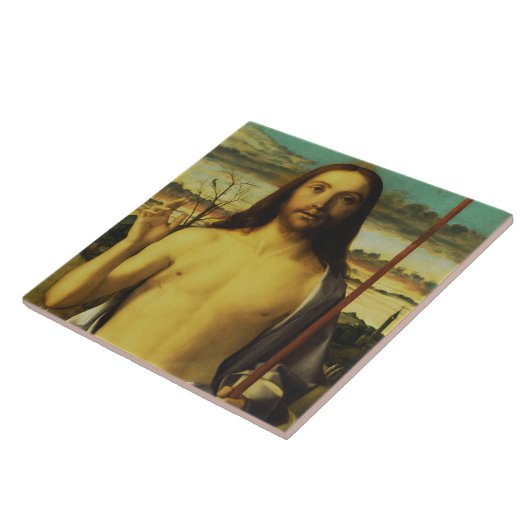 Christ Blessing von Giovanni Bellini Fliese (Seite)