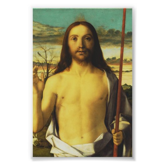 Christ Blessing von Giovanni Bellini Fotodruck (Vorne)