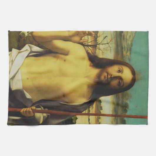 Christ Blessing von Giovanni Bellini Geschirrtuch (Horizontal)