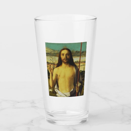 Christ Blessing von Giovanni Bellini Glas (Vorderseite)