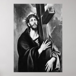 Christ Carry the Cross (Black & White) Poster