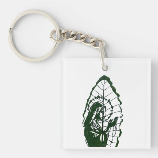 Christ Carved on a Leaf Schlüsselanhänger (Vorderseite)