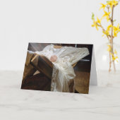 Christ Child in Barn Manger Karte (Gelbe Blume)