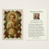 Christ Child Memorial Beerdigung Rose Spitze (Vorne & Hinten)