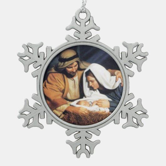 CHRIST CHILD SCHNEEFLOCKEN Zinn-Ornament (Vorderseite)