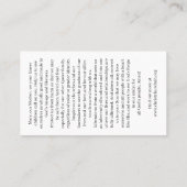 Christ Church Rainbow Madonna Card Visitenkarte (Rückseite)