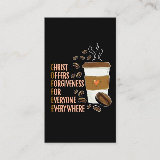 Christ Coffee Christlich Church Coffein Pastor Visitenkarte (Vorderseite)
