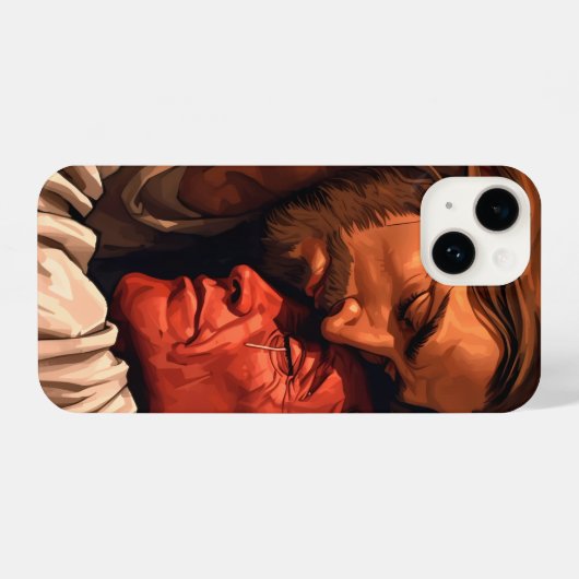 Christ Comforting Lucifer iPhone Fall iPhone Hülle (Rückseite (Horizontal))