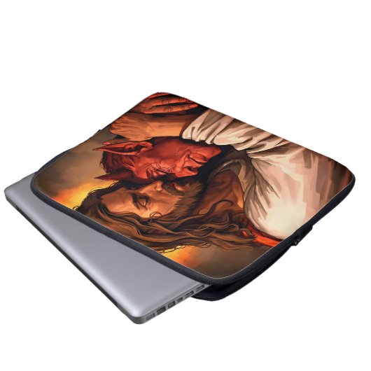 Christ Comforting Lucifer Laptop Case (Vorne Knopf)
