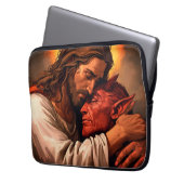 Christ Comforting Lucifer Laptop Case (Vorderseite Links)