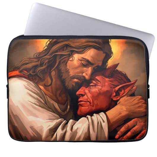 Christ Comforting Lucifer Laptop Case (Vorderseite)