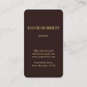 Christ Cross Church Pastor Minister für Bibel Buch Visitenkarte (Rückseite)