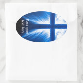 Christ Cross Ovaler Aufkleber (Tasche)