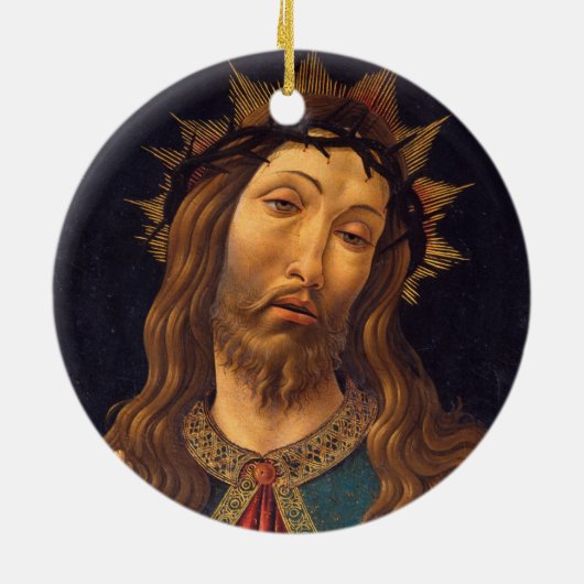 Christ Crowned with Thorns by Sandro Botticelli Keramik Ornament (Hinten)